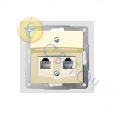 22029903 Корпус для 2-х роз'ємів RJ-12/RJ-45 Keystone, сл./кість FIORENA