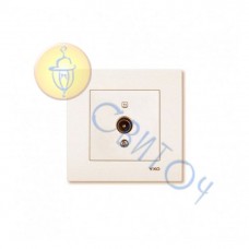 90960160 Розетка TV проходящая  (телевиз.) VI-KO KARRE крем