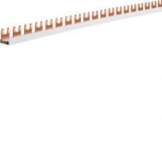 Шина Hager соединительная вилочная, 1-полюсная на 56 модулей, с изоляцией, 10мм2 (KDN163B)