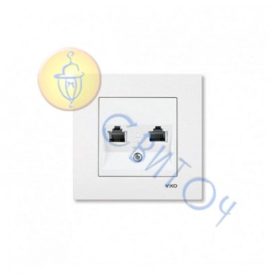 90960033 Розетка телефона подвійна (2xRJ11)  білий KARRE  Vi-Ko