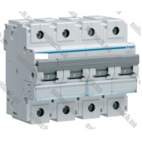 Автоматический выключатель Hager In=100А,4п, С, 10 kA, 6м (HLF490S)