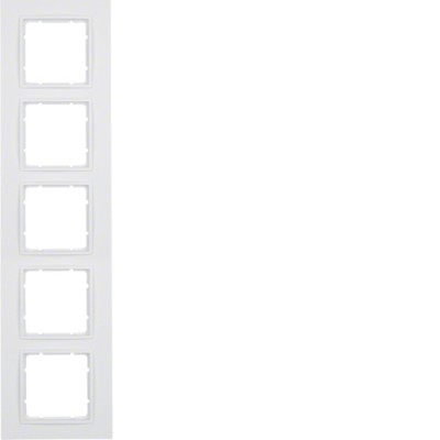 Рамка Berker 5Х пластиковыйя кольору підлогу.білизна B. 7 (10156919)