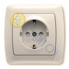 90562042 Розетка 1 с з/к и з/ш крем CARMEN Vi-Ko