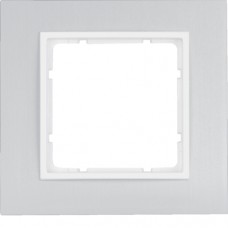 Рамка Berker 1Х алюминий/пол.белизна B.7 (10116914)