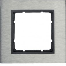 Рамка Berker 1Х нержавіюча сталь/антрацит B. 7 (10113606)