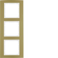 Рамка Berker 3Х золото/підлога.білизна B. 3 (10133046)