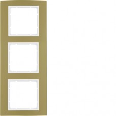 Рамка Berker 3Х золото/підлога.білизна B. 3 (10133046)