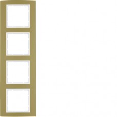 Рамка Berker 4Х золото/пол.белизна B.3 (10143046)