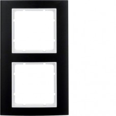 Рамка Berker 2Х черная/пол.белизна B.3 (10123025)