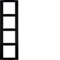 Рамка Berker 4Х чорна/підлога.білизна B. 3 (10143025)