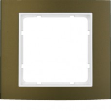 Рамка Berker 1Х КОРИЧНЕВАЯя/пол.белизна B.3 (10113021)