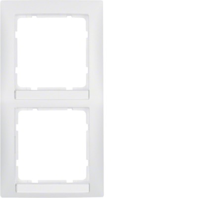 Рамка Berker з полем д/надпису підлогу.білизна матова 2-кратна вертикальна S. 1 (10129919)