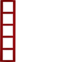 Рамка Berker 5Х красная/пол.белизна B.3 (10153022)