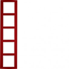 Рамка Berker 5Х червона/підлога.білизна B. 3 (10153022)