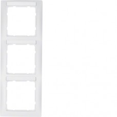 Рамка Berker з полем д/надпису підлогу.білизна матова 3-кратна вертикальна S. 1 (10139919)