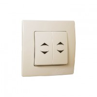 32010026 Выключатель 2-клавишный проходной Lillium Natural Kare/Крем Makel