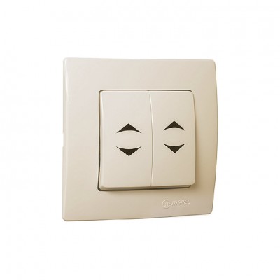 32010026 Выключатель 2-клавишный проходной Lillium Natural Kare/Крем Makel