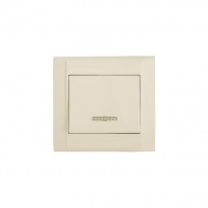 42010021 Выключатель1-клавишный с подсветкой Defne/Крем Makel