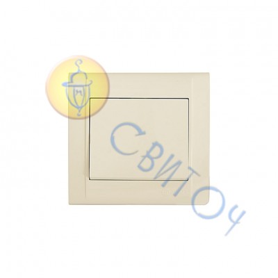 42010005 Выключатель 1-клавишный проходной Defne/Крем Makel