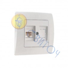 32010035 Розетка компьютерная САТ 5e+гнездо Lillium Natural Kare/Крем Makel