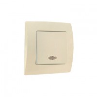 32010021 Выключатель1-клавишный с подсветкой Lillium Natural Kare/Крем Makel