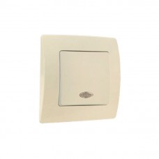 32010021 Выключатель1-клавишный с подсветкой Lillium Natural Kare/Крем Makel