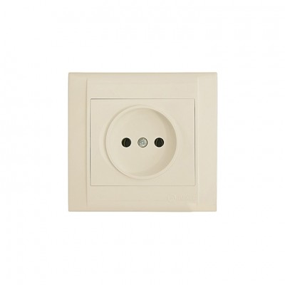 42010022 Розетка без заземления Defne/Крем Makel