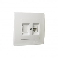 Розетка Makel компьютерная САТ 5e+гнездо Lillium Natural Kare/Белая (32001035)