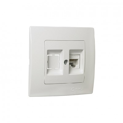 Розетка Makel компьютерная САТ 5e+гнездо Lillium Natural Kare/Белая (32001035)