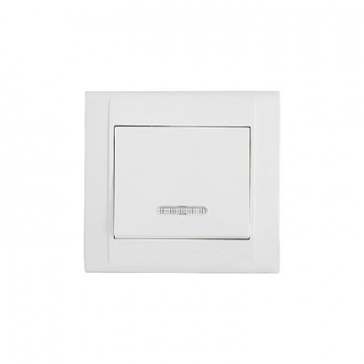 42001021 Выключатель1-клавишный с подсветкой Defne/белая Makel