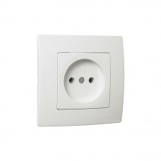 32001022 Розетка без заземления Lillium Natural Kare/белая Makel