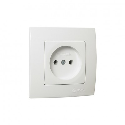 32001022 Розетка без заземления Lillium Natural Kare/белая Makel