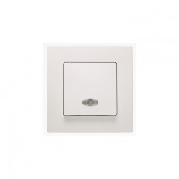 32001021 Выключатель1-клавишный с подсветкой Lillium Natural Kare/белая Makel