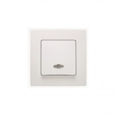 32001021 Выключатель1-клавишный с подсветкой Lillium Natural Kare/белая Makel