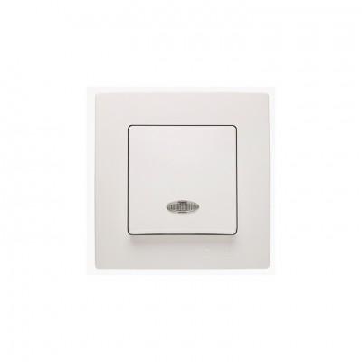 32001021 Выключатель1-клавишный с подсветкой Lillium Natural Kare/белая Makel