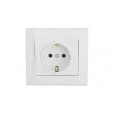 Розетка Makel с заземлением Defne/Белая (42001028)
