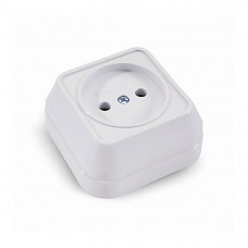 45102 Розетка без заземления наружный/белая Makel