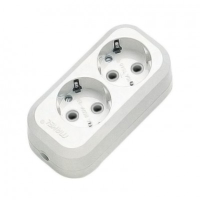 MGP111 Колодка 2 гнізда з заземленням Makel