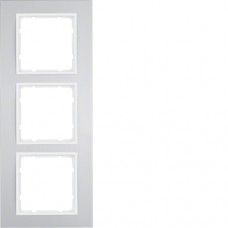 Рамка Berker 3Х алюминий/пол.белизна B.3 (10133904)