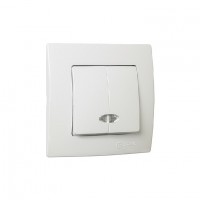 32001023 Выключатель 2-клавишный с подсветкой Lillium Natural Kare/белая Makel