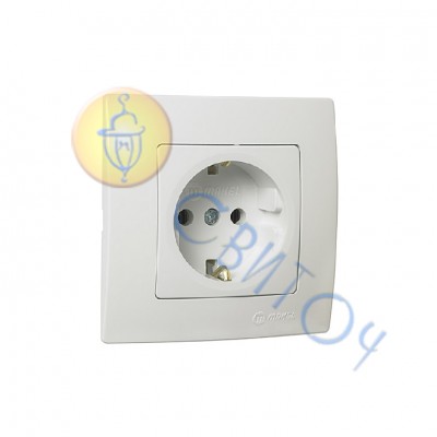 Розетка Makel с заземлениемLillium Natural Kare/Белая (32001028)