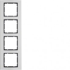 Рамка Berker 4Х алюминий/антрацит B.3 (10143004)