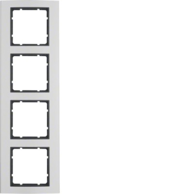 Рамка Berker 4Х алюминий/антрацит B.3 (10143004)