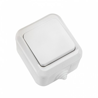 18300 Выключатель 1-клавишный IP44 белая Makel