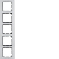 Рамка Berker 5Х алюміній/антрацит B. 3 (10153004)