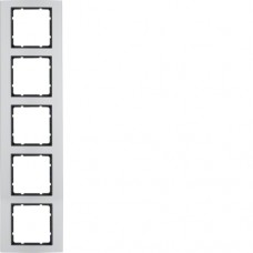 Рамка Berker 5Х алюминий/антрацит B.3 (10153004)