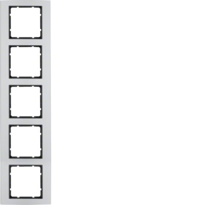 Рамка Berker 5Х алюминий/антрацит B.3 (10153004)