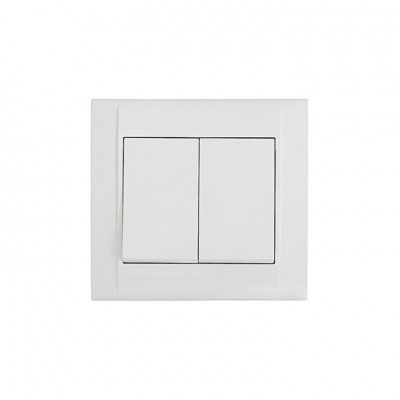 Выключатель Makel 2-клавишный Defne/Белый (42001003)