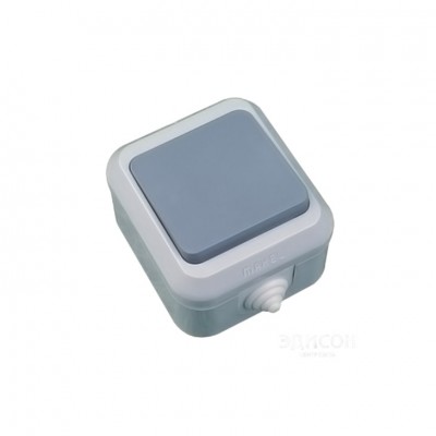 18103 Выключатель 1-клавишный проходной IP44 СЕРАЯ Makel