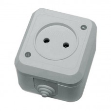 18106 Розетка без заземления IP44 СЕРАЯ Makel